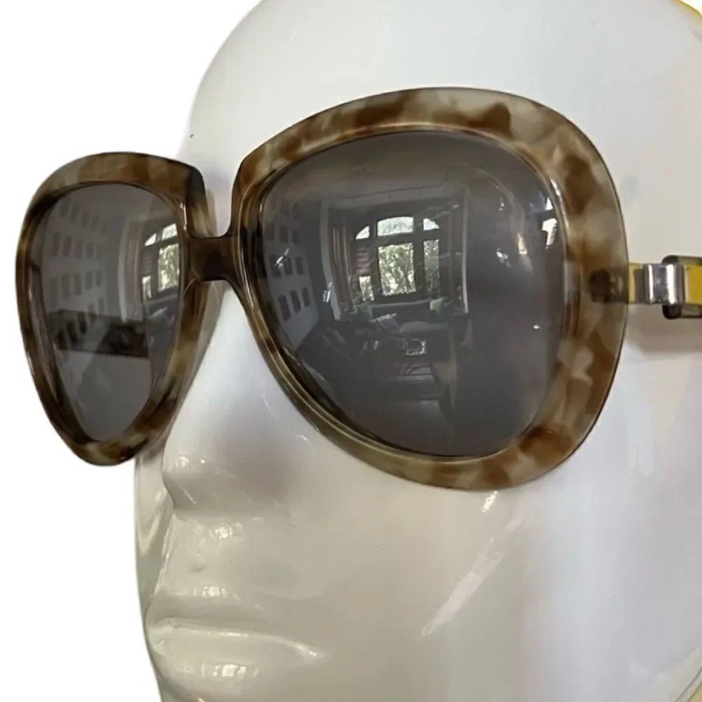 Vintage 1970s Silhouette 555 Oversized Funky Light Grey Lens Sunglasses